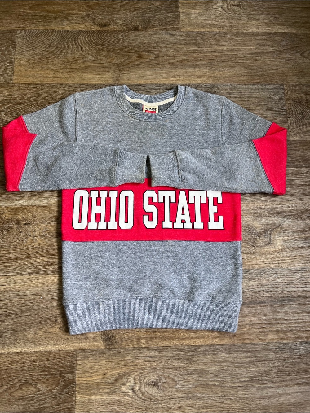 Vintage HOMAGE Heather Gray Crewneck Sweatshirt with Red Tag/A440
